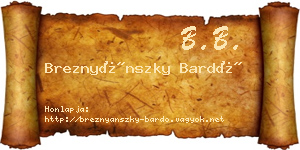 Breznyánszky Bardó névjegykártya